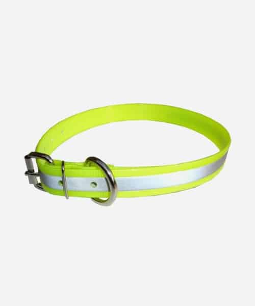 Collier fluo en Biothane personnalisé et réfléchissant pour chien