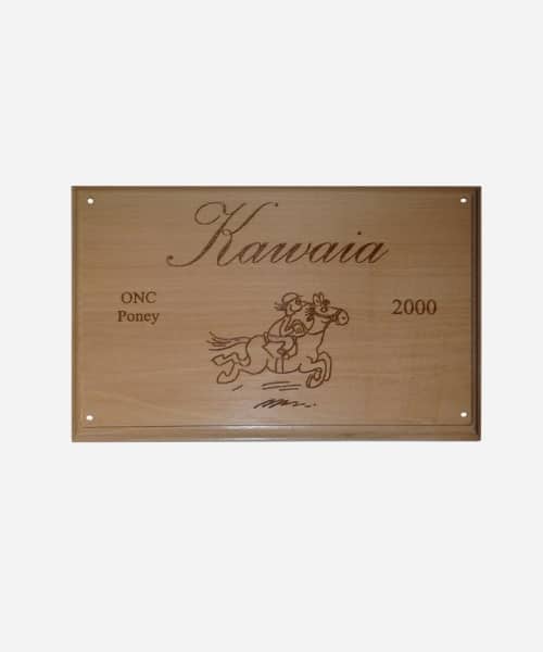 Plaque pour écurie en bois rectangle personnalisée