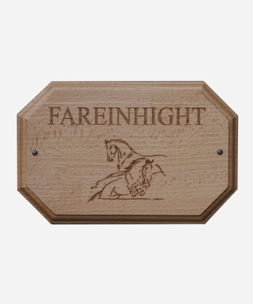 Personalized wooden stable plate