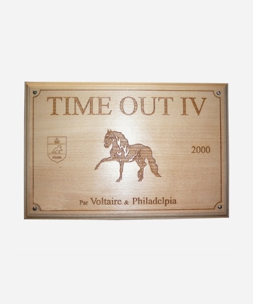 Plaque pour écurie en bois rectangle personnalisée