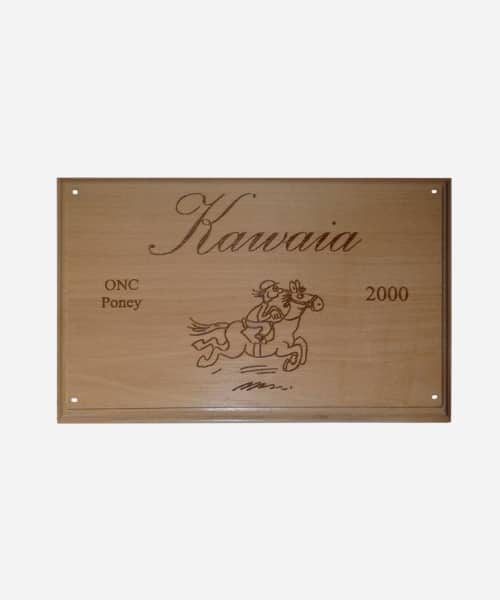 Plaque pour écurie en bois rectangle personnalisée